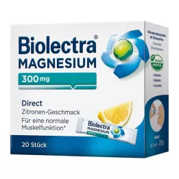 BIOLECTRA Μαγνήσιο 300 mg Direct Lemon Sticks, 20 τεμάχια