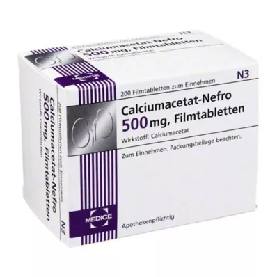 Οξικό ασβέστιο Nefro 500 mg επικαλυμμένα με λεπτό υμένιο δισκία, 200 τεμ
