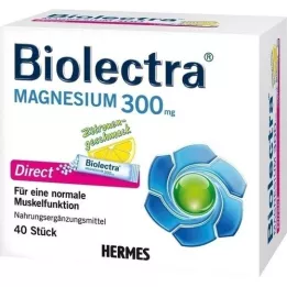 BIOLECTRA Μαγνήσιο 300 mg Direct Lemon Sticks, 40 τεμάχια