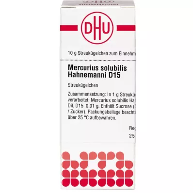 MERCURIUS SOLUBILIS Hahnemanni D 15 σφαιρίδια, 10 g