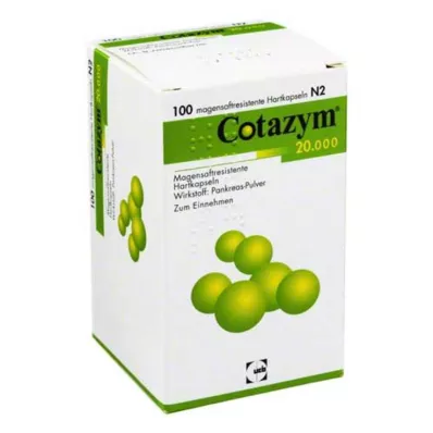 Cotazym 20.000 pellets γαστροανθεκτικές κάψουλες, 100 τεμάχια Cotazym 20.000 pellets γαστροανθεκτικές κάψουλες, 100 τεμάχια