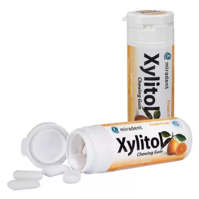 MIRADENT Τσίχλα ξυλιτόλης φρούτων, 30 τμχ