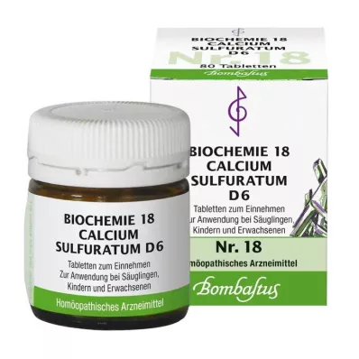 Biochemistry 18 Calcium sulfuratum D 6 ταμπλέτες, 80 τεμ Biochemistry 18 Calcium sulfuratum D 6 ταμπλέτες, 80 τεμ