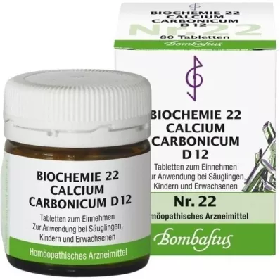 BIOCHEMIE 22 Ανθρακικό ασβέστιο D 12 δισκία, 80 τεμάχια