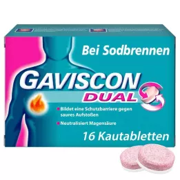 GAVISCON Διπλά μασώμενα δισκία 250mg/106,5mg/187,5mg, 16 τεμάχια