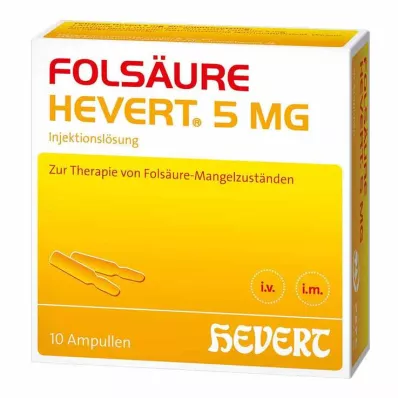 FOLSÄURE HEVERT Αμπούλες των 5 mg, 10 τεμάχια