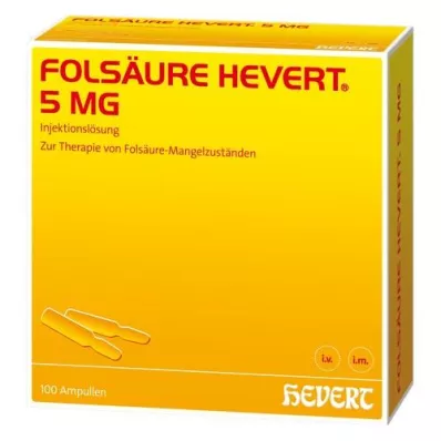 FOLSÄURE HEVERT Αμπούλες των 5 mg, 100 τεμάχια