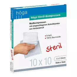 HÖGA-KOMPRESSEN 10x10 cm αποστειρωμένο 8πτυχο, 5X2 τεμ