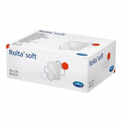 ROLTA μαλακός συνθετικός βαμβακερός επίδεσμος 6 cmx3 m, 6 τεμάχια