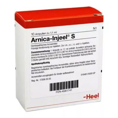 ARNICA INJEEL Αμπούλες S, 10 τεμ