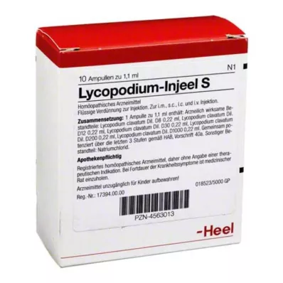 LYCOPODIUM INJEEL Αμπούλες S, 10 τεμ LYCOPODIUM INJEEL Αμπούλες S, 10 τεμ