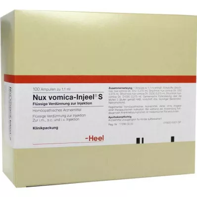 NUX VOMICA INJEEL Αμπούλες S, 100 τεμ NUX VOMICA INJEEL Αμπούλες S, 100 τεμ