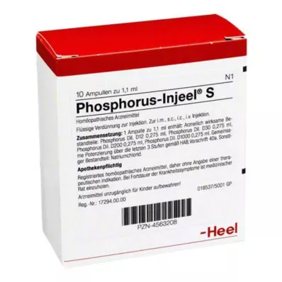 PHOSPHORUS INJEEL Αμπούλες S, 10 τεμ PHOSPHORUS INJEEL Αμπούλες S, 10 τεμ