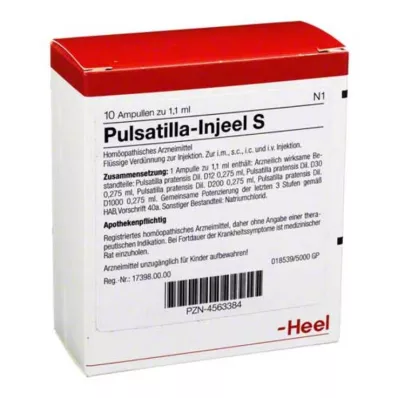 PULSATILLA INJEEL Αμπούλες S, 10 τεμ PULSATILLA INJEEL Αμπούλες S, 10 τεμ