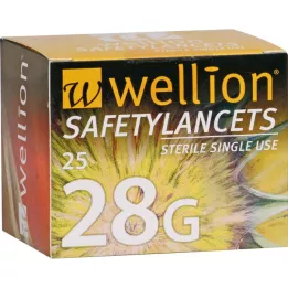 WELLION Safetylancets 28 G ασφαλείας μίας χρήσης, 25 τεμάχια