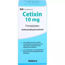 CETIXIN 10 mg επικαλυμμένα με λεπτό υμένιο δισκία, 50 τεμάχια
