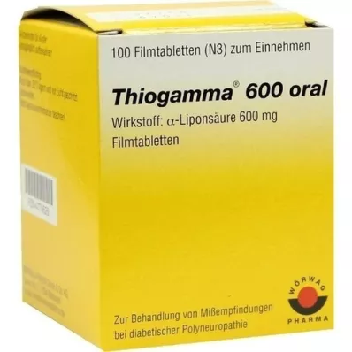 THIOGAMMA 600 επικαλυμμένα με λεπτό υμένιο δισκία από το στόμα, 100 τεμάχια