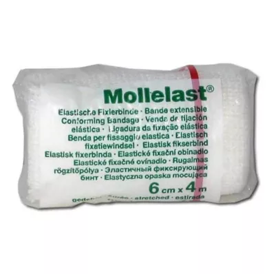MOLLELAST Επίδεσμοι 6 cmx4 m λευκοί, 1 τεμάχιο