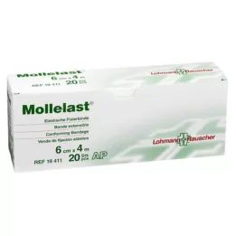 MOLLELAST Επίδεσμοι 6 cmx4 m λευκοί, 20 τεμάχια