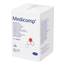 MEDICOMP Μη υφασμένα σύνθετα μη αποστειρωμένα 7,5x7,5 cm 4 στρώσεων, 100 τεμάχια