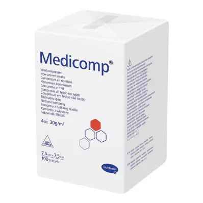 MEDICOMP Μη υφασμένα σύνθετα μη αποστειρωμένα 7,5x7,5 cm 4 στρώσεων, 100 τεμάχια