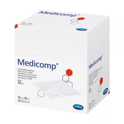 MEDICOMP Μη υφασμένα μη αποστειρωμένα 10x10 cm 4 στρώσεων, 100 τεμάχια
