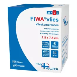 VLIESKOMPRESSEN 7,5x7,5 cm αποστειρωμένο 6πλό, 25X2 τεμ