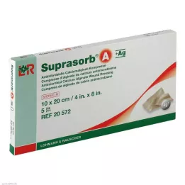 SUPRASORB A+Ag Antimic.Cal.Alginate Compr.10x20 cm, 5 τεμ