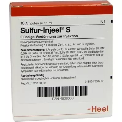 SULFUR INJEEL Αμπούλες S, 10 τεμ