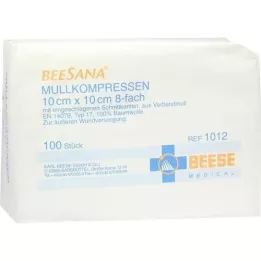 MULLKOMPRESSEN 10x10 cm μη αποστειρωμένα 8x, 100 τεμάχια