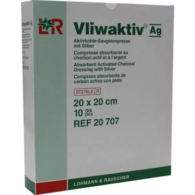 VLIWAKTIV AG Απορροφητικό μαξιλάρι ενεργού άνθρακα με ασήμι 20x20 cm, 10 τεμάχια