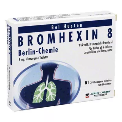 BROMHEXIN 8 επικαλυμμένα δισκία Berlin Chemie, 20 τεμάχια