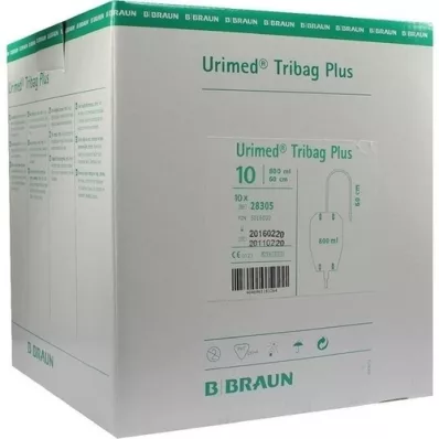 URIMED Tribag Plus σακούλα για τα ούρα 800ml 60cm αποστειρωμένη, 10 τεμάχια