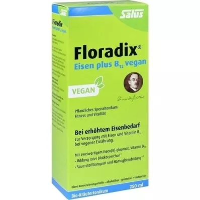 FLORADIX Iron plus B12 vegan tonic, 250 ml