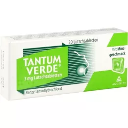 TANTUM VERDE Παστίλιες 3 mg με γεύση μέντας, 20 τεμάχια