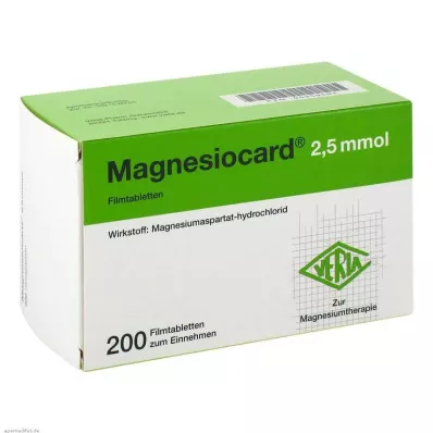 MAGNESIOCARD Επικαλυμμένα με λεπτό υμένιο δισκία 2,5 mmol, 200 τεμάχια MAGNESIOCARD Επικαλυμμένα με λεπτό υμένιο δισκία 2,5 mmol, 200 τεμάχια