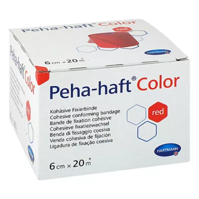 PEHA-HAFT Έγχρωμος επίδεσμος στερέωσης 6 cmx20 m κόκκινος, 1 τεμάχιο
