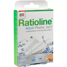 RATIOLINE aqua Shower Plaster Plus 5x7 cm αποστειρωμένο, 5 τεμάχια
