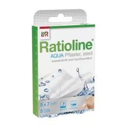 RATIOLINE aqua Shower Plaster Plus 5x7 cm αποστειρωμένο, 5 τεμάχια