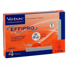 EFFIPRO 67 mg pip.solution.to.drip.on.small.dogs, 4 τεμάχια