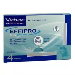 EFFIPRO 50 mg διάλυμα για ενστάλαξη για γάτες, 4 τεμάχια