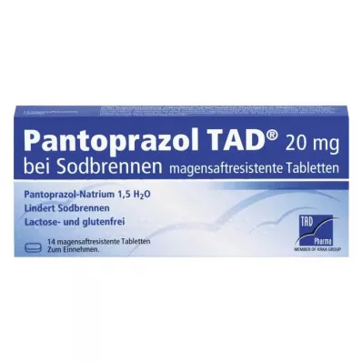 PANTOPRAZOL TAD 20 mg b.Sodbrenn. δισκία γαστρικού χυμού, 14 τεμάχια