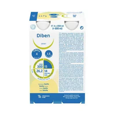 DIBEN DRINK Βανίλια 1,5 kcal/ml, 4X200 ml