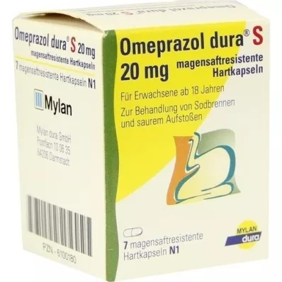 OMEPRAZOL dura S 20 mg γαστροανθεκτικά σκληρά καψάκια, 7 τεμάχια