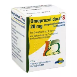 OMEPRAZOL dura S 20 mg γαστροανθεκτικές σκληρές κάψουλες, 14 τεμάχια