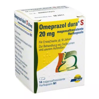 OMEPRAZOL dura S 20 mg γαστροανθεκτικές σκληρές κάψουλες, 14 τεμάχια