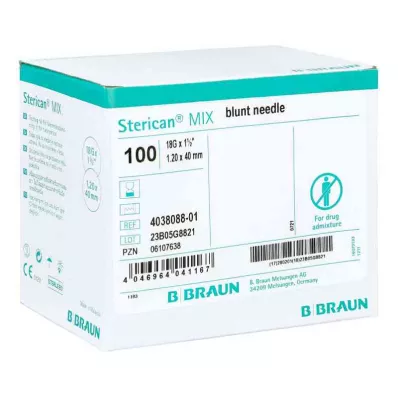 STERICAN Κάνουλες 18 Gx1 1/2 1,1x40 αμβλύ/αμβλύ, 100 τεμ
