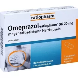 OMEPRAZOL-ratiopharm SK Σκληρές κάψουλες 20 mg γαστρικού χυμού, 7 τεμάχια