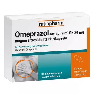 OMEPRAZOL-ratiopharm SK Σκληρές κάψουλες 20 mg γαστρικού χυμού, 7 τεμάχια