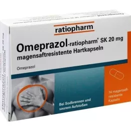 OMEPRAZOL-ratiopharm SK Σκληρές κάψουλες 20 mg γαστρικού χυμού, 14 τεμάχια